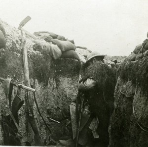 France WWI Soldiers in a Trench Rifle old SIP Photo 1914-1918