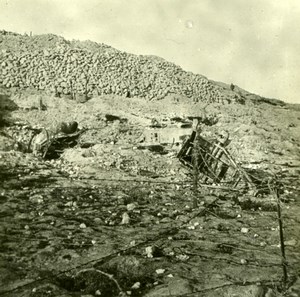 France WWI Second Line after Shelling Battle old SIP Photo 1914-1918