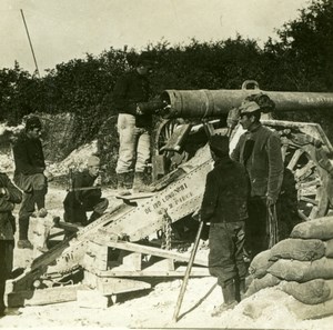 France WWI Mountain Artillery 120 Long Cannon old SIP Photo 1914-1918