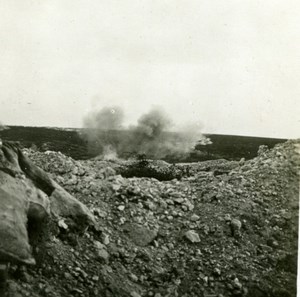 France WWI Shell Explosion inside French Lines old SIP Photo 1914-1918