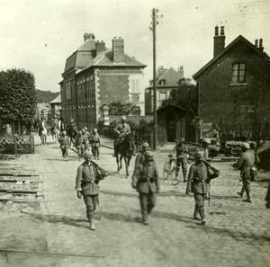 France WWI Enemy arriving at Clermont de l'Oise ? Old SIP Photo 1914-1918