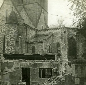 France WWI Man posing in Church Ruins old SIP Photo 1914-1918