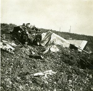 France WWI Downed German Aircraft Military Aviation old SIP Photo 1914-1918