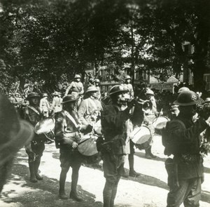 France WWI Victory Fete American Music Band old SIP Photo 1919