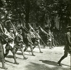 France WWI Victory Fete British Banners Flag Bearers old SIP Photo 1919