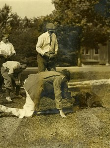 USA Maine Lafayette National Park Rockefeller Children & Beaver Old Photo 1920's