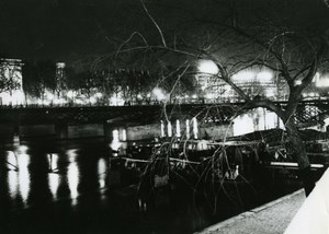 France Paris by Night Hotel des Monnaies Pont des Arts Old Photo 1965