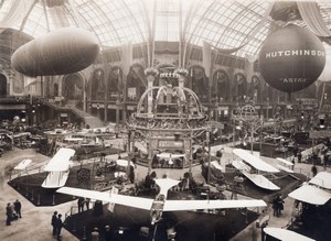 Paris Grand Palais Salon de l'Aeronautique Antoinette Wright Vue Generale Ancienne Photo Rol 1910