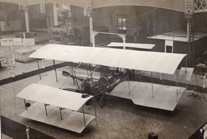 Londres Olympia Salon de l'Aeronautique Biplan Wyndham Ancienne Photo 1910