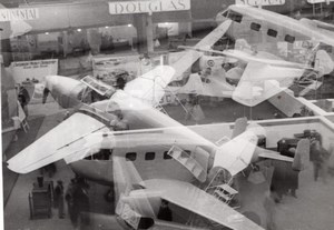 Paris Grand Palais Salon de l'Aeronautique Vue Generale Double Exposition Ancienne Photo 1946