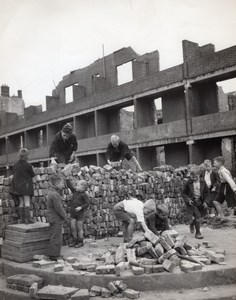 Netherlands WWII Bomb Wrecked Rotterdam Children Help Rebuild Old Photo 1940's