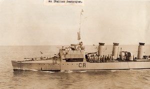 WWI WW1 Italian Destroyer CR War ship Military Old Photo 1914-1918