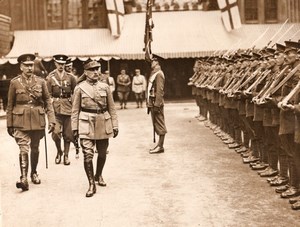 France WWI WW1 Marshal Foch Inspecting Troops Old Photo 1918