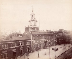 USA Philadelphia Independence Hall Old albumen Photo 1880