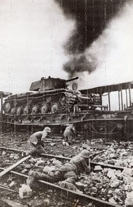 Russia Battle on Smolensk-Moscow Line Russian Tank WWII WW2 Old Photo 1941
