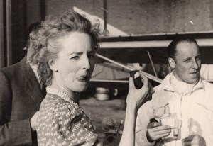 France Aviation Pilot & Friends having a Drink Lot of 3 Old Photos 1930's