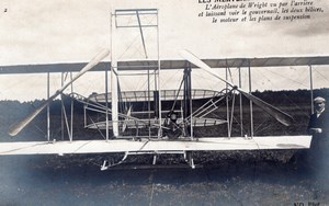 France Aviation Wright Biplane at Le Mans or Pau Old RPPC Photo 1908