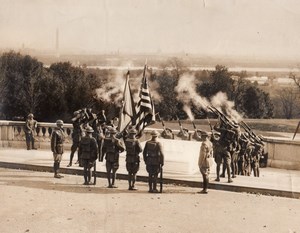 Washington DC Arlington Cemetery Armistice Day Troops Salute Old Photo 1929