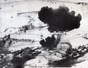 Korean War US Air Force American Napalm Bombing 2 Old Photos 1951