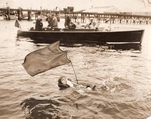 USA Long Distance Swimming? Swimmer Clauson-Kaas? Old Photo 1930