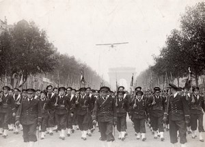 France Paris Military Parade Champs Elysees Airplane Flying Old Photo 1930