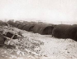 Belgium or France? WWI Nissen Huts Rest Camp Western Front Old Photo 1914-1918