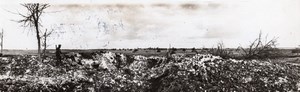 France WWI British Western Front Ruins Mined Road Old Photo 1914-1918