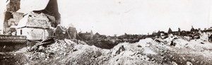 France WWI British Western Front Village Ruins Mine Crater Old Photo 1914-1918