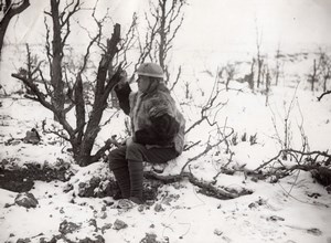 France WWI British Western Front Soldier Winter Clothes Old Photo 1914-1918