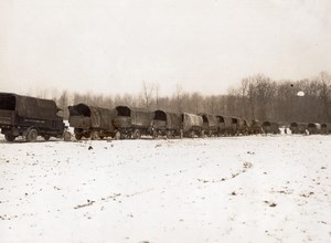 France WWI British Western Front Lorries Railhead Supplies Old Photo 1914-1918