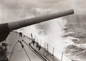 British Navy Battleship war time WWI 15 inch Gun Old Photo 1914-1918