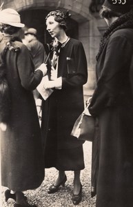 France Elegant Woman French Fashion at Horse Racing Old Moisson Photo 1920's