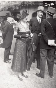 France Elegant Woman French Fashion at Horse Racing Old Moisson Photo 1920's