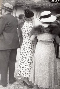 France Elegant Woman French Fashion at Horse Racing Old Moisson Photo 1920's