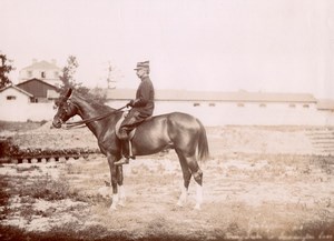 France? Thoroughbred Horse Galopin Military Rider Equitation Old Photo 1900