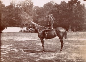 France? Thoroughbred Horse Impulsive Military Rider Equitation Old Photo 1900