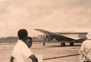 Cameroon Douala Airport Air France DC4 Airplane French Colony Old Photo 1951