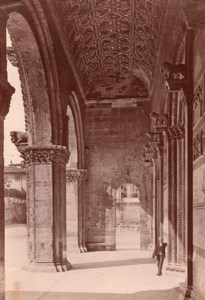 Italy Tuscany Lucca Cathedral Portico Old Photo 1890