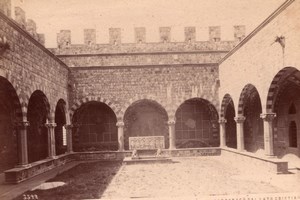 Italy Florence Firenze Castello di Vincigliata Castle Cloister Old Photo 1890