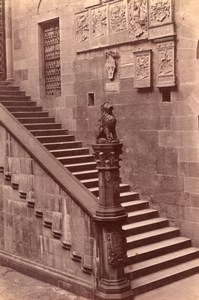 Italy Florence Firenze Palazzo del Podesta Bargello Stairs Old Photo 1890