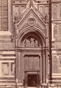 Italy Florence Firenze Cathedral Door South Façade Old Photo 1890