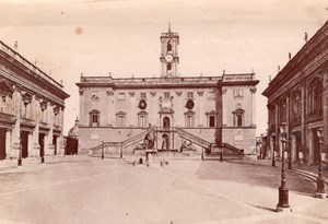 Italy Rome Roma Capitoline Hill Piazza del Campidoglio Old Photo 1890