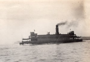 Steamer Ferry boat between San Francisco Oakland Old amateur Snapshot Photo 1920