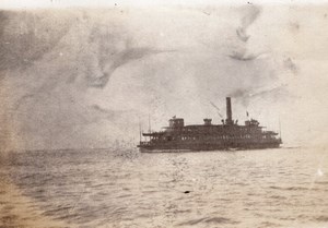 Steamer Ferry boat between San Francisco Oakland Old amateur Snapshot Photo 1920