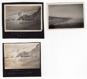 California San Francisco Cliff House Ocean Beach 3 amateur Snapshot Photos 1920