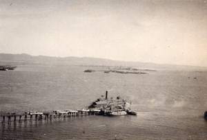 San Francisco Goat Yerba Buena Island Pier Old amateur Snapshot Photo 1920