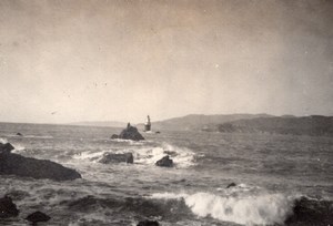 California San Francisco Lighthouse Ocean Phare Old amateur Snapshot Photo 1920
