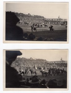 USA San Francisco Douglas Fairbanks Rodeo Horses 2 Old amateur RPPC Photos 1920