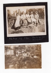 USA Portrait Group on top of Rock of our Friends 2 amateur Snapshot Photos 1920