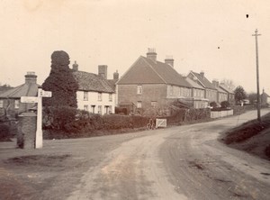 Quiet British Village Crosroads Bicycle Countryside Old amateur Photo 1900